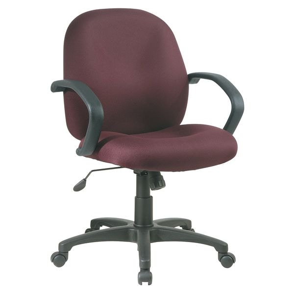 Office Star Exec Chair, Fabric, Burgundy, 19-23"Seat Ht - EX2651-227