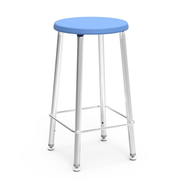 Virco 120 Series 24" Stool with Nylon Glides - Sky Blue Seat - 12024