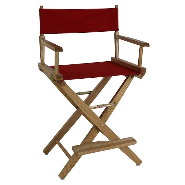 Doba-Bnt 206-20-032-11 24 in. Extra-Wide Premium Directors Chair, Natural Frame with Red Color Cover - SA3284649