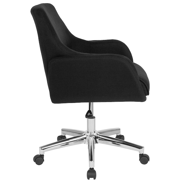 Flash Furniture Contemporary Office Chair, Black Back, 27-1/4 in W 27-1/4" L 37-1/4" H, Padded, Fabric Seat - BT-1172-BLK-F-GG