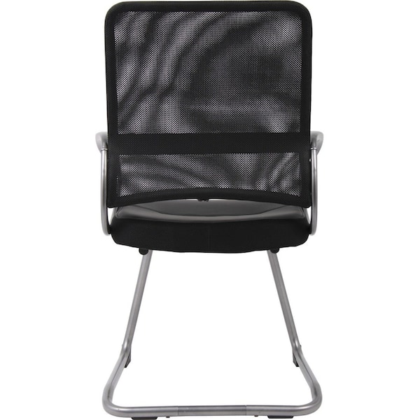Boss Guest Chair, Black Back, 25 in W 24" L 39" H, Loop, Leather Seat - B6409
