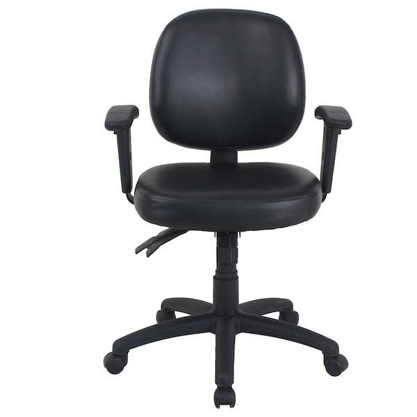 Global Industrial Mid Back 24/7 Antimicrobial Task Chair, Vinyl, Black - 695506