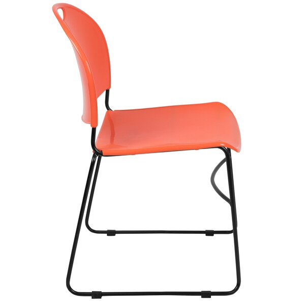 Flash Furniture Orange Plastic Stack Chair, PK5 - 5-RUT-188-OR-GG