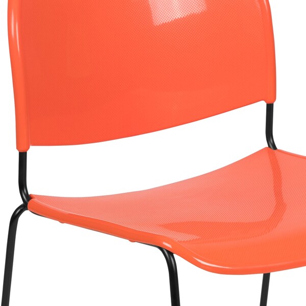 Flash Furniture Orange Plastic Stack Chair, PK5 - 5-RUT-188-OR-GG