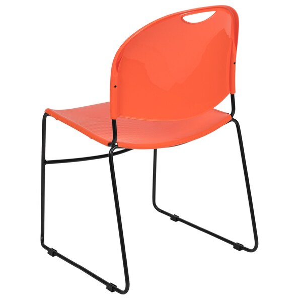 Flash Furniture Orange Plastic Stack Chair, PK5 - 5-RUT-188-OR-GG