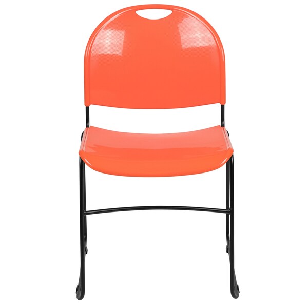 Flash Furniture Orange Plastic Stack Chair, PK5 - 5-RUT-188-OR-GG