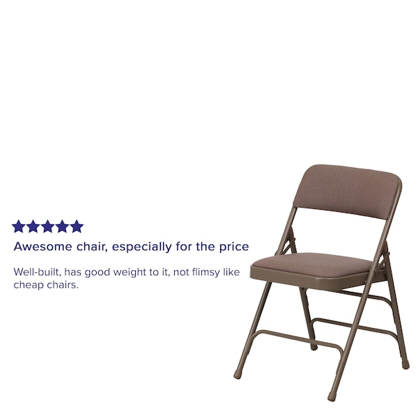 Flash Furniture Beige Fabric Folding Chair - 4-HA-MC309AF-BGE-GG