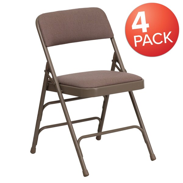 Flash Furniture Beige Fabric Folding Chair - 4-HA-MC309AF-BGE-GG