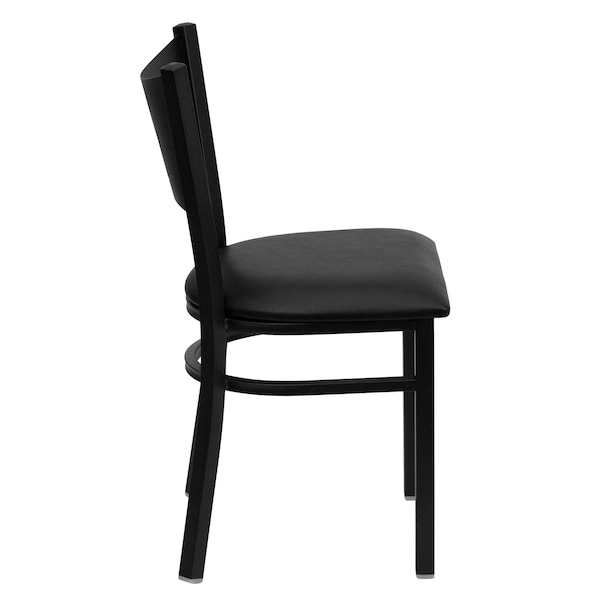 Flash Furniture Black Coffee Back Metal Restaurant Chair, Black Vinyl Seat, PK2 - 2-XU-DG-60099-COF-BLKV-GG