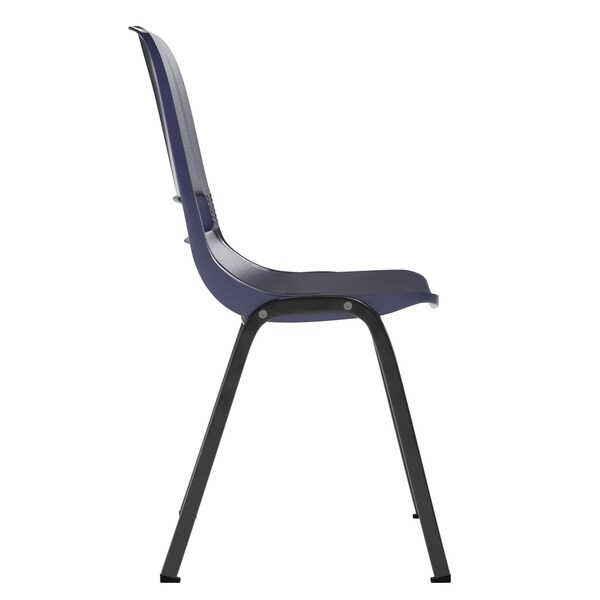 Flash Furniture 661 lb. Capacity Navy Stack Chair w/ Black Frame - RUT-16-PDR-NAVY-GG