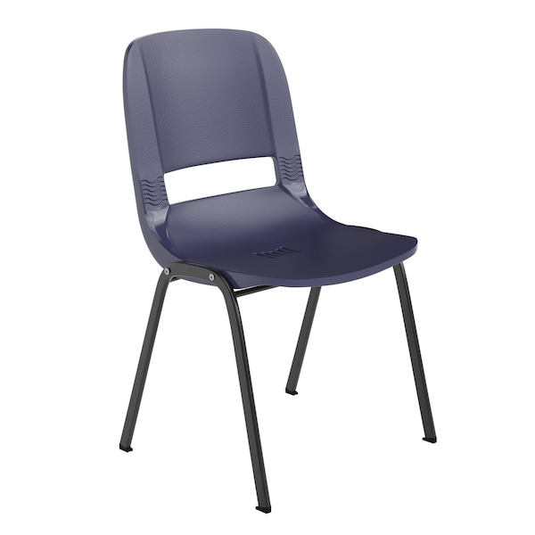 Flash Furniture 661 lb. Capacity Navy Stack Chair w/ Black Frame - RUT-16-PDR-NAVY-GG