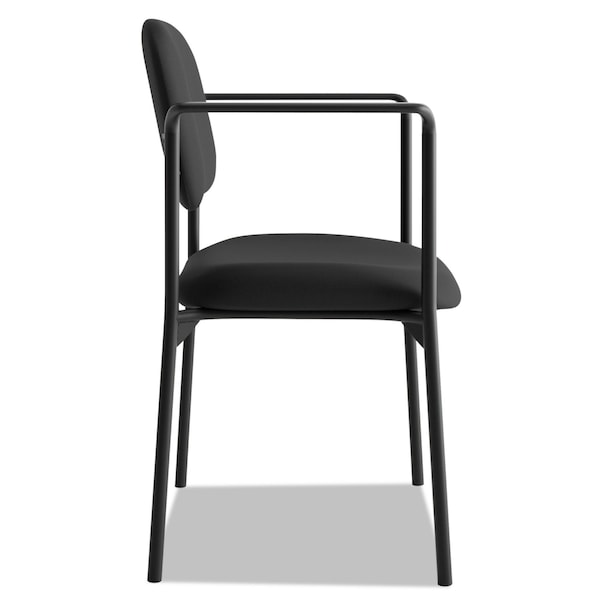 Hon Basyx Scatter Stacking Guest Chair, Black Back, 23-1/4 in W 21" L 32-3/4" H, Fixed, Fabric Seat - VL616VA10