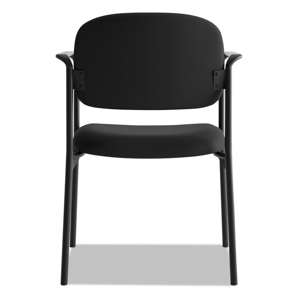 Hon Basyx Scatter Stacking Guest Chair, Black Back, 23-1/4 in W 21" L 32-3/4" H, Fixed, Fabric Seat - VL616VA10