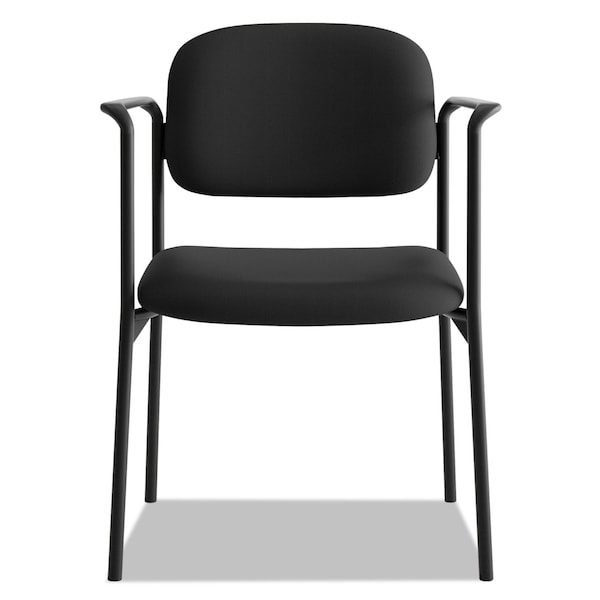 Hon Basyx Scatter Stacking Guest Chair, Black Back, 23-1/4 in W 21" L 32-3/4" H, Fixed, Fabric Seat - VL616VA10