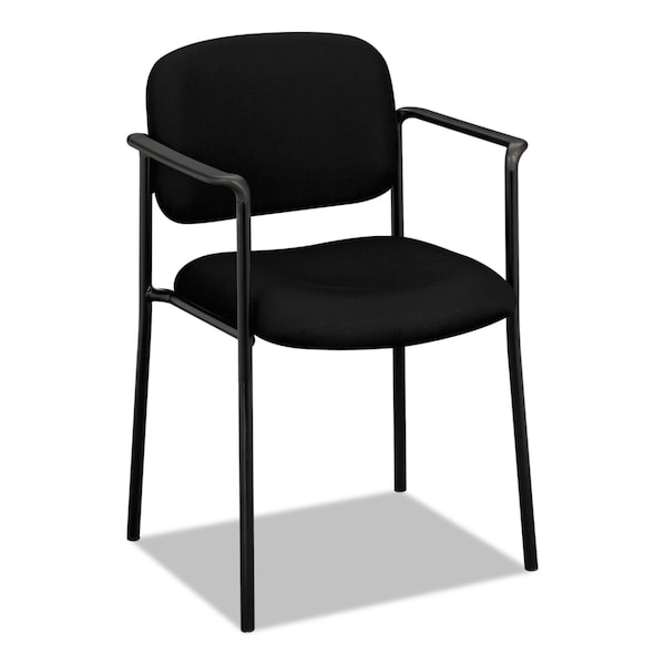Hon Basyx Scatter Stacking Guest Chair, Black Back, 23-1/4 in W 21" L 32-3/4" H, Fixed, Fabric Seat - VL616VA10