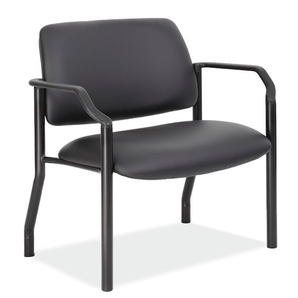 Officesource OS Big & Tall Collection Guest Chair with Arms and Black Frame - 59051FPABK