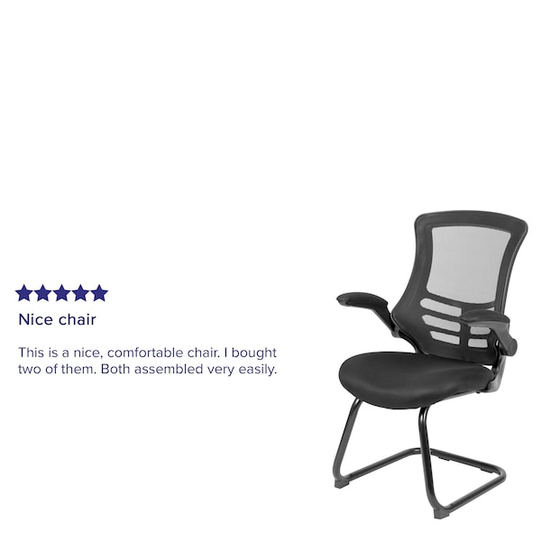 Flash Furniture Black Mesh Sled Base Side Reception Chai - BL-X-5C-GG