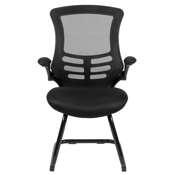 Flash Furniture Black Mesh Sled Base Side Reception Chai - BL-X-5C-GG