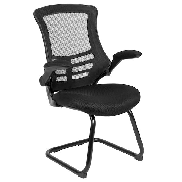 Flash Furniture Black Mesh Sled Base Side Reception Chai - BL-X-5C-GG