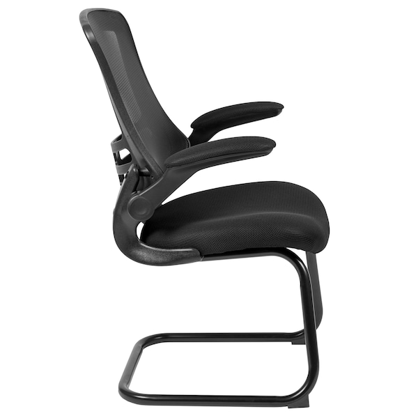 Flash Furniture Black Mesh Sled Base Side Reception Chai - BL-X-5C-GG