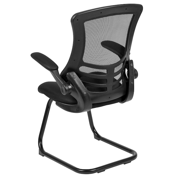 Flash Furniture Black Mesh Sled Base Side Reception Chai - BL-X-5C-GG