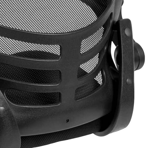 Flash Furniture Black Mesh Sled Base Side Reception Chai - BL-X-5C-GG