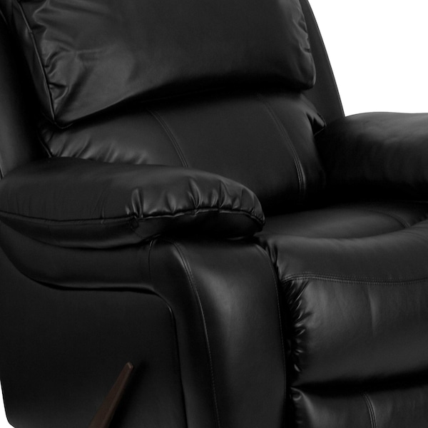 Flash Furniture Contemporary Chair Leather Rocker Recliner, Black, Fixed Arms, 21" Height, Leather, Black - MEN-DA3439-91-BK-GG