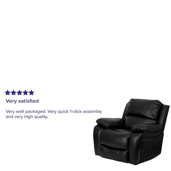 Flash Furniture Contemporary Chair Leather Rocker Recliner, Black, Fixed Arms, 21" Height, Leather, Black - MEN-DA3439-91-BK-GG