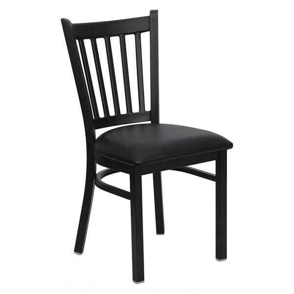 Flash Furniture Hercules Restaurant Chair, 17 in W 20-1/4" L 34-1/4" H, Vinyl Seat - XU-DG-6Q2B-VRT-BLKV-GG