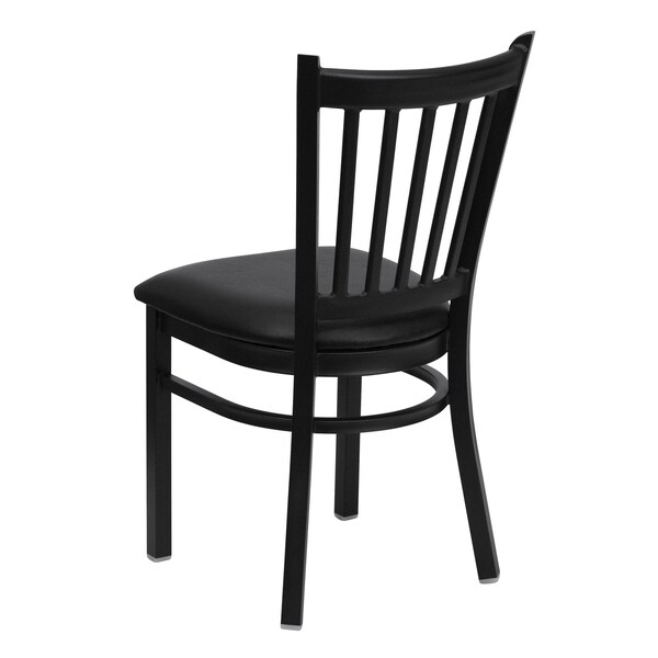 Flash Furniture Hercules Restaurant Chair, 17 in W 20-1/4" L 34-1/4" H, Vinyl Seat - XU-DG-6Q2B-VRT-BLKV-GG