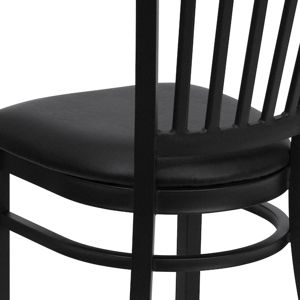Flash Furniture Hercules Restaurant Chair, 17 in W 20-1/4" L 34-1/4" H, Vinyl Seat - XU-DG-6Q2B-VRT-BLKV-GG