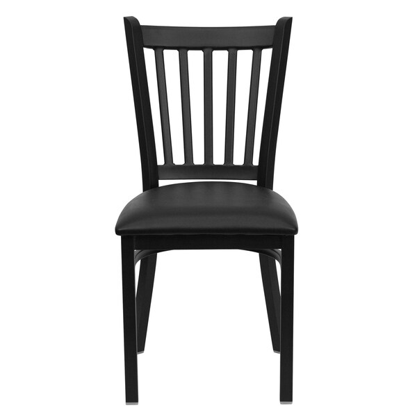 Flash Furniture Hercules Restaurant Chair, 17 in W 20-1/4" L 34-1/4" H, Vinyl Seat - XU-DG-6Q2B-VRT-BLKV-GG