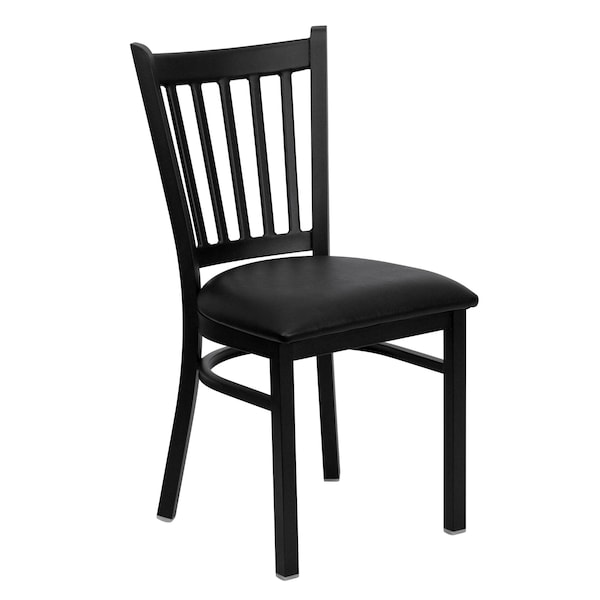 Flash Furniture Hercules Restaurant Chair, 17 in W 20-1/4" L 34-1/4" H, Vinyl Seat - XU-DG-6Q2B-VRT-BLKV-GG