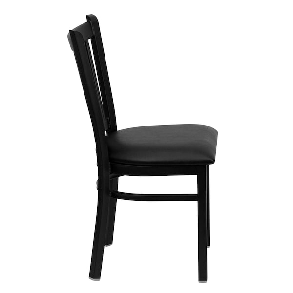 Flash Furniture Hercules Restaurant Chair, 17 in W 20-1/4" L 34-1/4" H, Vinyl Seat - XU-DG-6Q2B-VRT-BLKV-GG