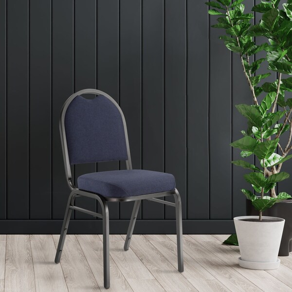 National Public Seating Stacking Chair, 9200 Series, Fabric Blue - 9254-BT