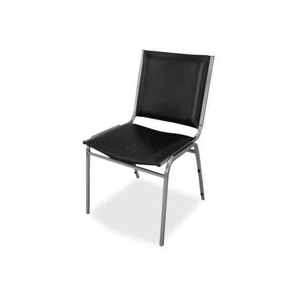 Sp Richards Lorell Padded Armless Stacking Chair, 20-3/4"W x 19-1/2"D x 35-5/8"H, Black, 4/Carton - LLR62502