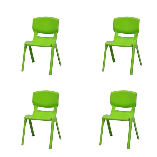 Rainbow Outdoor Mambo Kids Set of 4 Stackable Armchair-Green - RBO-MAMBO-GRN-SC-SET4