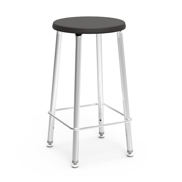Virco 120 Series 24" Stool with Nylon Glides - Black Seat - 12024