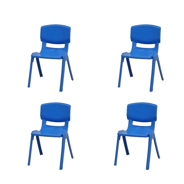 Rainbow Outdoor Mambo Kids Set of 4 Stackable Armchair-Blue - RBO-MAMBO-BLU-SC-SET4