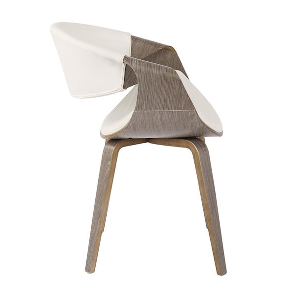 Lumisource Symphony Dining/accent Chair in Light Grey Wood and White Faux Leather - CH-SYMP LGYW