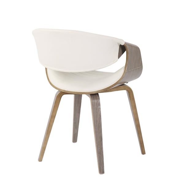 Lumisource Symphony Dining/accent Chair in Light Grey Wood and White Faux Leather - CH-SYMP LGYW