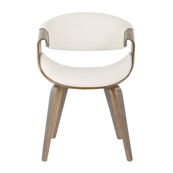 Lumisource Symphony Dining/accent Chair in Light Grey Wood and White Faux Leather - CH-SYMP LGYW