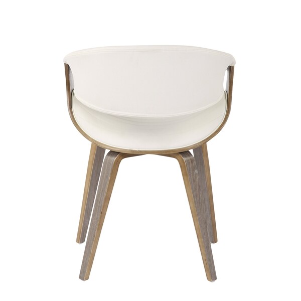 Lumisource Symphony Dining/accent Chair in Light Grey Wood and White Faux Leather - CH-SYMP LGYW