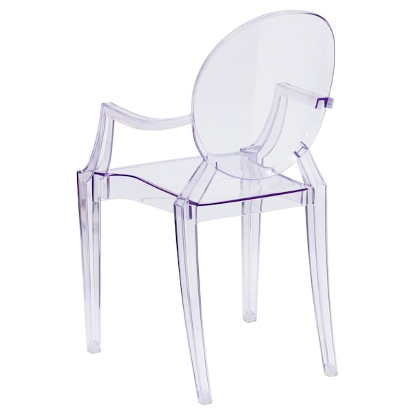 Flash Furniture Max 4 Pack Ghost Chair with Arms in Transparent Crystal - 4-FH-124-APC-CLR-GG