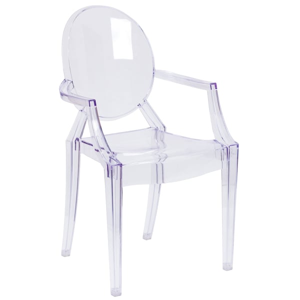 Flash Furniture Max 4 Pack Ghost Chair with Arms in Transparent Crystal - 4-FH-124-APC-CLR-GG