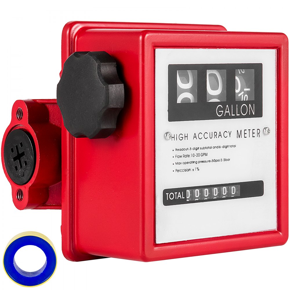 VEVOR Mechanical Fuel Meter 20 GPM Fuel Flow Meter 3-Digital Batch Display Fuel Transfer Meter 1 Inch Diesel Fuel Flow Meter All Fuel Transfer Pumps Gasoline Flow Meter - JXRYB20GPM3L00001V0