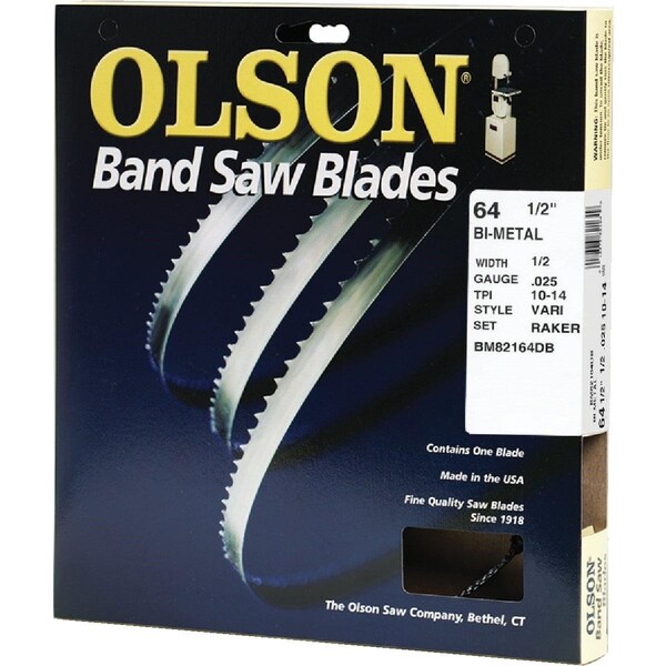 Olson Saw Olson 64-1/2 In. x 1/2 In. 10/14 TPI Vari Metal Cutting Band Saw Blade - BM82164DB