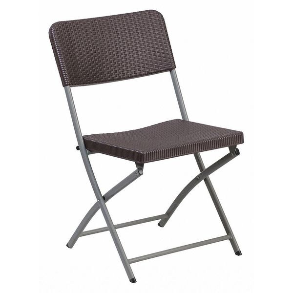 Flash Furniture Brn Rattan Plastic Folding Chr - DAD-YCZ-61-GG