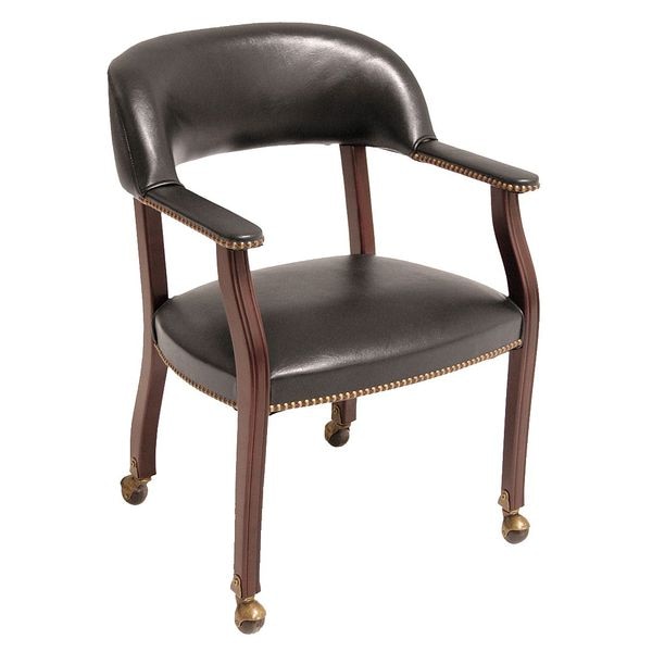 Regency Ivy League Traditional, Black Seat, Black Back, 24 W 25 L 31 H, Fixed, Wood, Metal, Vinyl Seat - 9004CBK