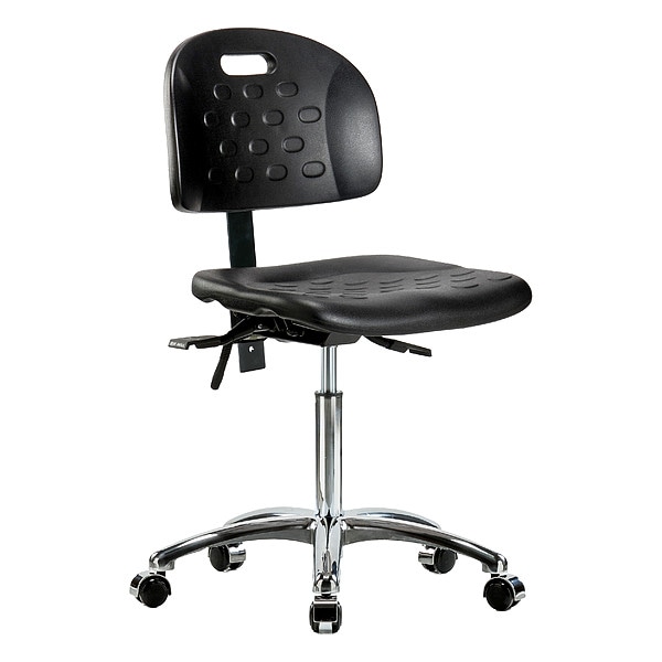 Zoro Select Medium Bench Chair Ergonomic Chair, No Arms, 20-1/2" to 28" Height, Polyurethane, Black - BR-HPMBCH-CR-T0-A0-NF-CC-BLK